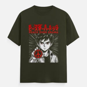 Peace Over Drama T-Shirt Olive Green